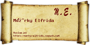 Márky Elfrida névjegykártya